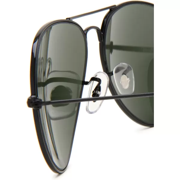 RayBan RB3025 Classic Aviator SunglassesGlossy BlackGrey Green