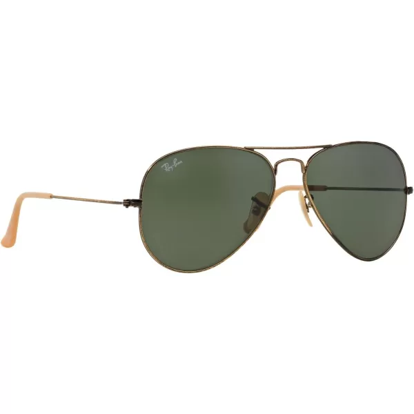 RayBan RB3025 Classic Aviator SunglassesMatte Antique GoldGreen