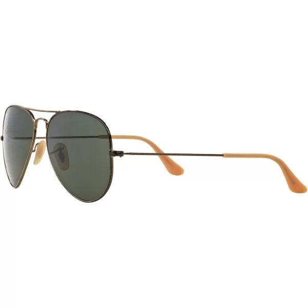 RayBan RB3025 Classic Aviator SunglassesMatte Antique GoldGreen