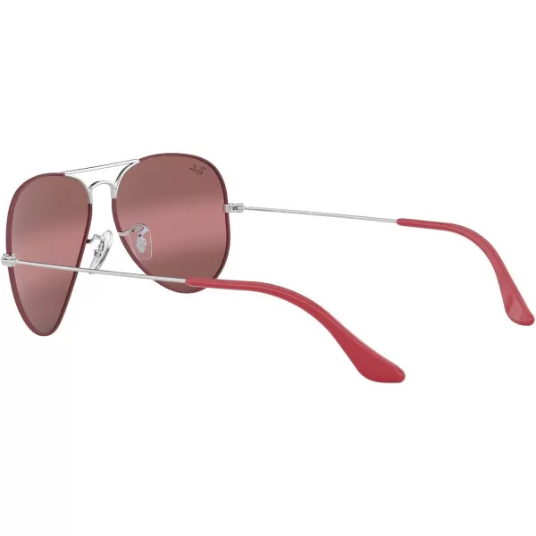 RayBan RB3025 Classic Evolve Photochromic Aviator SunglassesMatte Bordeaux on SilverPurple Bimirrored Grey Photochromic