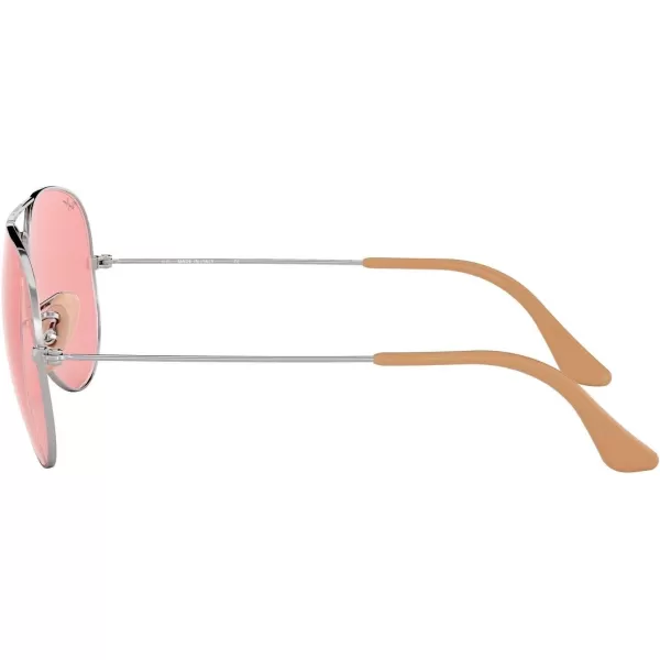 RayBan RB3025 Classic Evolve Photochromic Aviator SunglassesSilverPink Photochromic