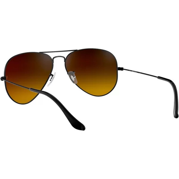 RayBan RB3025 Classic Mirrored Aviator SunglassesBlackBrown Gradient Mirrored Blue