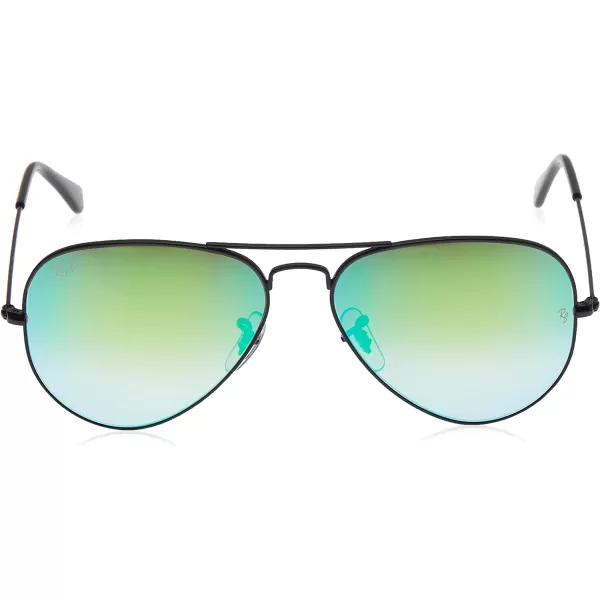 RayBan RB3025 Classic Mirrored Aviator SunglassesBlackGrey Gradient Mirror Green