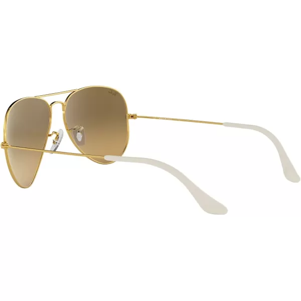 RayBan RB3025 Classic Mirrored Aviator SunglassesGold FrameBrown Mirror Gradient Lens