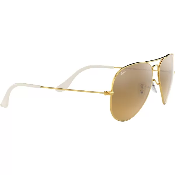 RayBan RB3025 Classic Mirrored Aviator SunglassesGold FrameBrown Mirror Gradient Lens