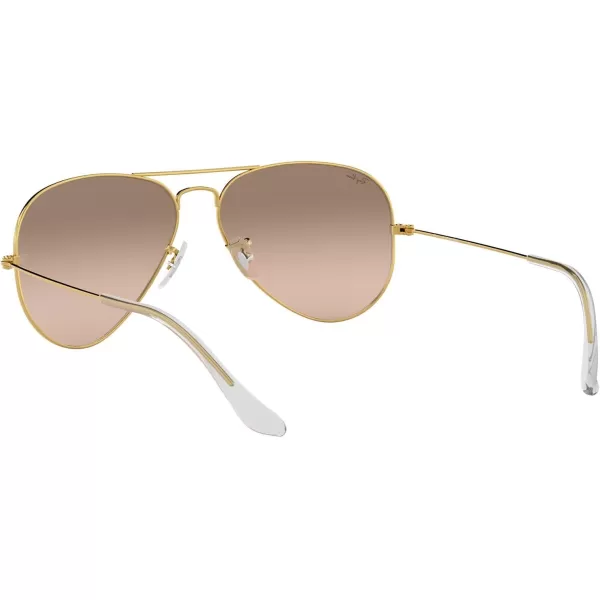 RayBan RB3025 Classic Mirrored Aviator SunglassesGoldPink Mirrored Gradient Grey