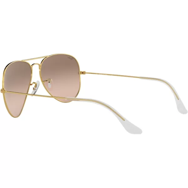 RayBan RB3025 Classic Mirrored Aviator SunglassesGoldPink Mirrored Gradient Grey