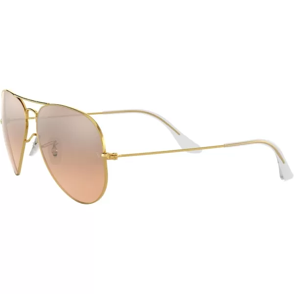 RayBan RB3025 Classic Mirrored Aviator SunglassesGoldPink Mirrored Gradient Grey