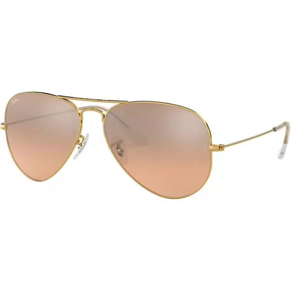 RayBan RB3025 Classic Mirrored Aviator SunglassesGoldPink Mirrored Gradient Grey