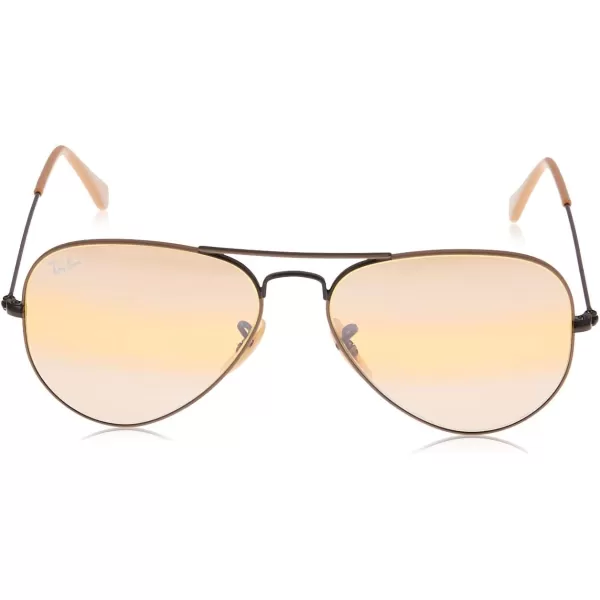 RayBan RB3025 Classic Mirrored Aviator SunglassesMatte Beige on BlackYellow Bimirrored Grey