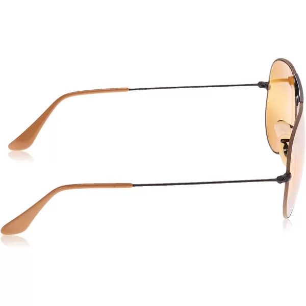 RayBan RB3025 Classic Mirrored Aviator SunglassesMatte Beige on BlackYellow Bimirrored Grey