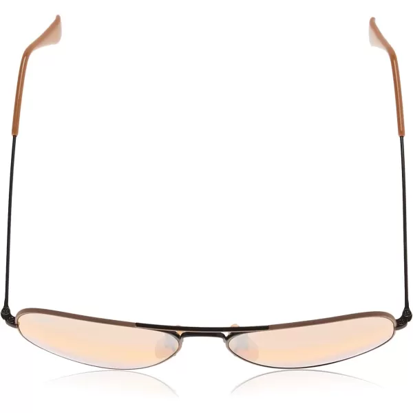RayBan RB3025 Classic Mirrored Aviator SunglassesMatte Beige on BlackYellow Bimirrored Grey