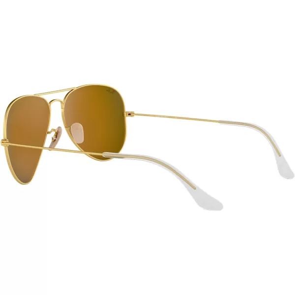 RayBan RB3025 Classic Mirrored Aviator SunglassesMatte GoldBrown Mirrored Red