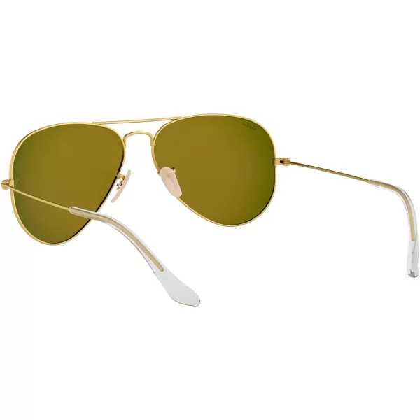 RayBan RB3025 Classic Mirrored Aviator SunglassesMatte GoldBrown Mirrored Red