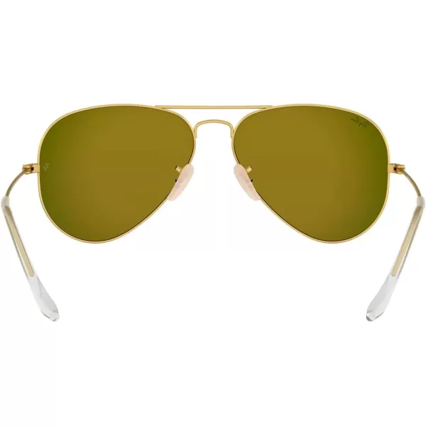 RayBan RB3025 Classic Mirrored Aviator SunglassesMatte GoldBrown Mirrored Red