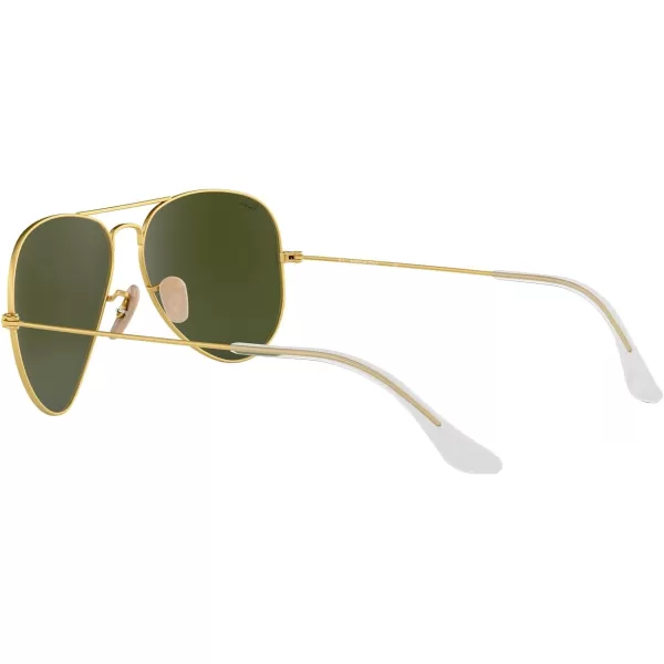 RayBan RB3025 Classic Mirrored Aviator SunglassesMatte GoldGreen Mirrored Fuchsia