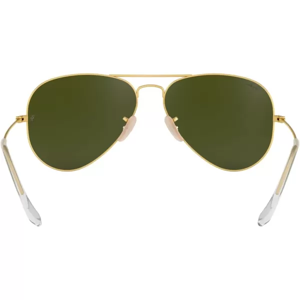 RayBan RB3025 Classic Mirrored Aviator SunglassesMatte GoldGreen Mirrored Fuchsia