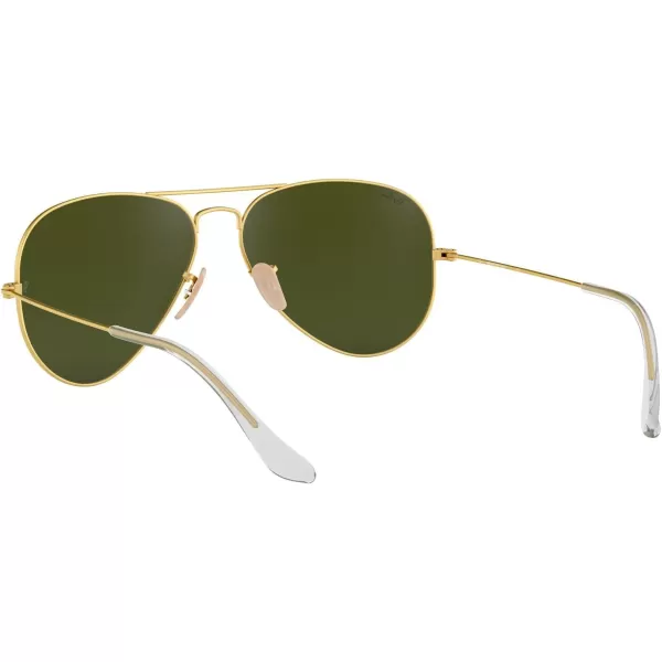 RayBan RB3025 Classic Mirrored Aviator SunglassesMatte GoldGreen Mirrored Fuchsia