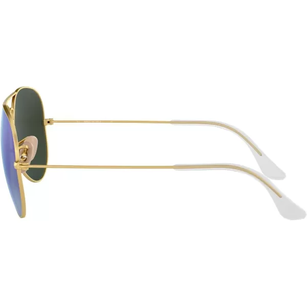 RayBan RB3025 Classic Mirrored Aviator SunglassesMatte GoldGrey Mirrored Blue