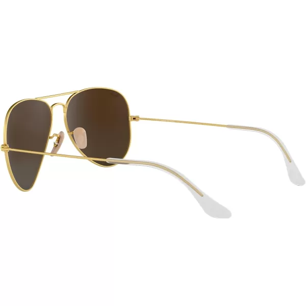 RayBan RB3025 Classic Mirrored Aviator SunglassesMatte GoldGrey Mirrored Green