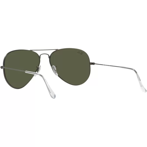 RayBan RB3025 Classic Mirrored Aviator SunglassesMatte GunmetalLight Green Mirrored Silver