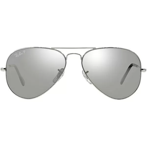 RayBan RB3025 Classic Mirrored Aviator SunglassesSilverCrystal Grey Mirrored