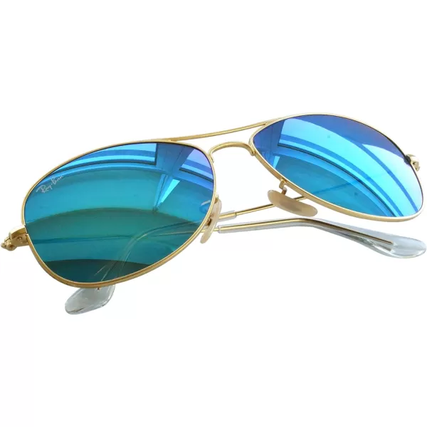 RayBan RB3362 Cockpit Aviator SunglassesMatte GoldGrey Mirror Blue