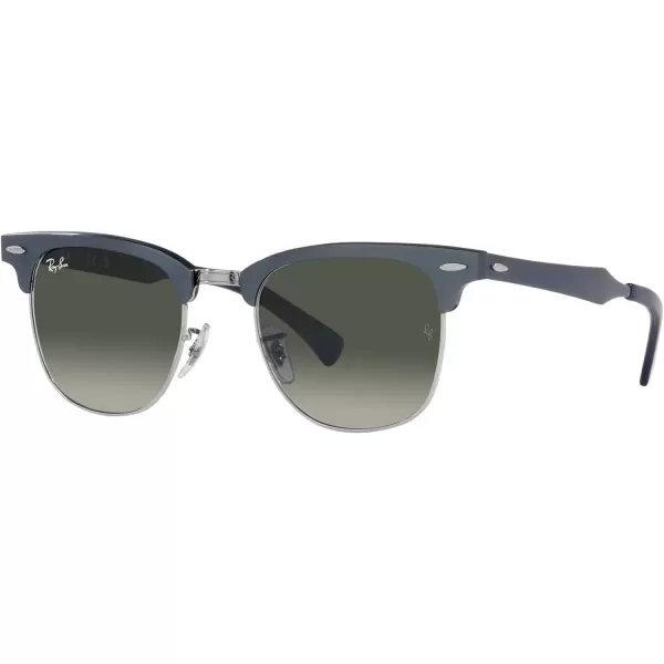 RayBan RB3507 Clubmaster Aluminum Square SunglassesBrushed Blue on SilverGrey Gradient