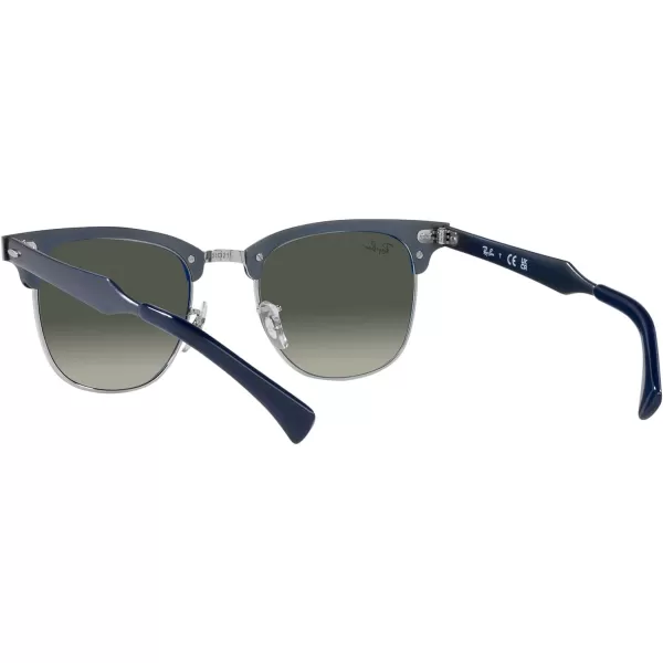 RayBan RB3507 Clubmaster Aluminum Square SunglassesBrushed Blue on SilverGrey Gradient