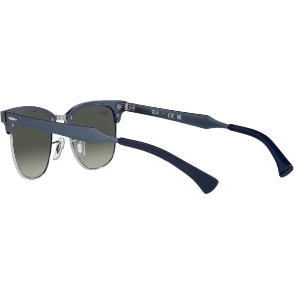 RayBan RB3507 Clubmaster Aluminum Square SunglassesBrushed Blue on SilverGrey Gradient