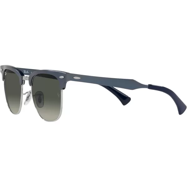RayBan RB3507 Clubmaster Aluminum Square SunglassesBrushed Blue on SilverGrey Gradient