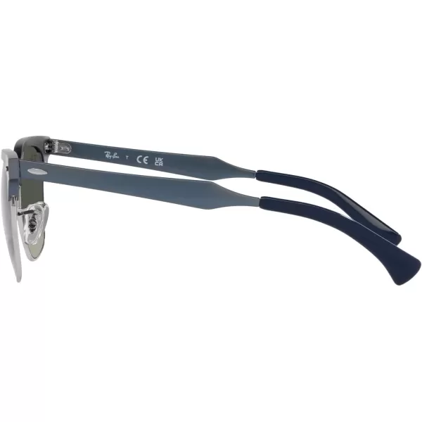 RayBan RB3507 Clubmaster Aluminum Square SunglassesBrushed Blue on SilverGrey Gradient