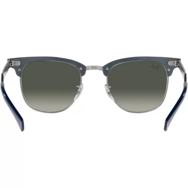 RayBan RB3507 Clubmaster Aluminum Square SunglassesBrushed Blue on SilverGrey Gradient
