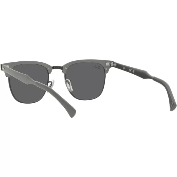 RayBan RB3507 Clubmaster Aluminum Square SunglassesBrushed Graphite on BlackDark Grey