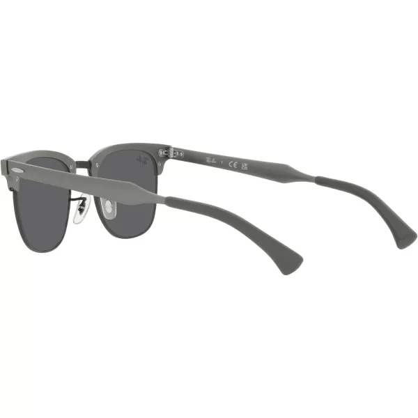 RayBan RB3507 Clubmaster Aluminum Square SunglassesBrushed Graphite on BlackDark Grey