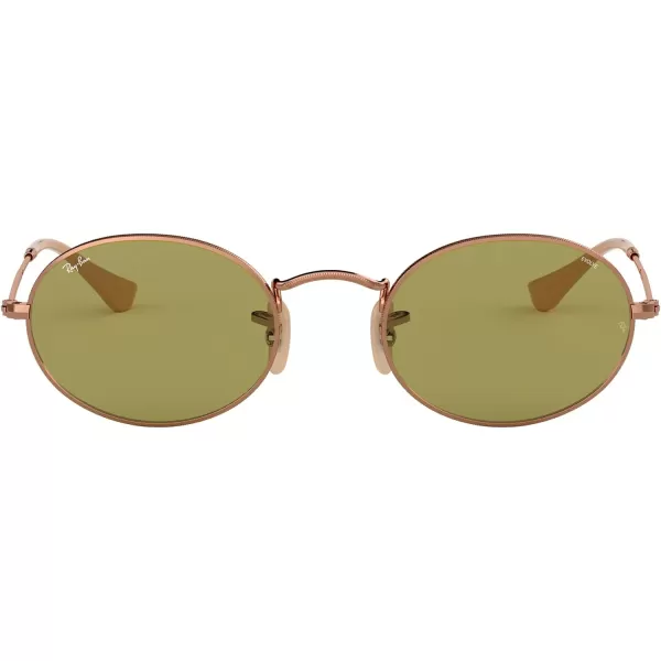 RayBan RB3547n Oval Flat Lens SunglassesCopperEvolve Green