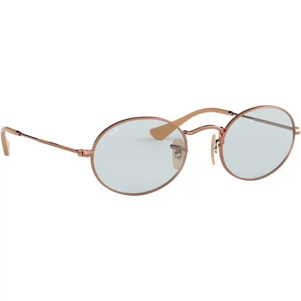 RayBan RB3547n Oval Flat Lens SunglassesCopperEvolve Light Blue