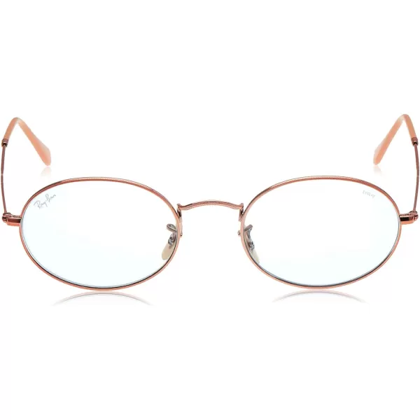 RayBan RB3547n Oval Flat Lens SunglassesCopperEvolve Light Blue