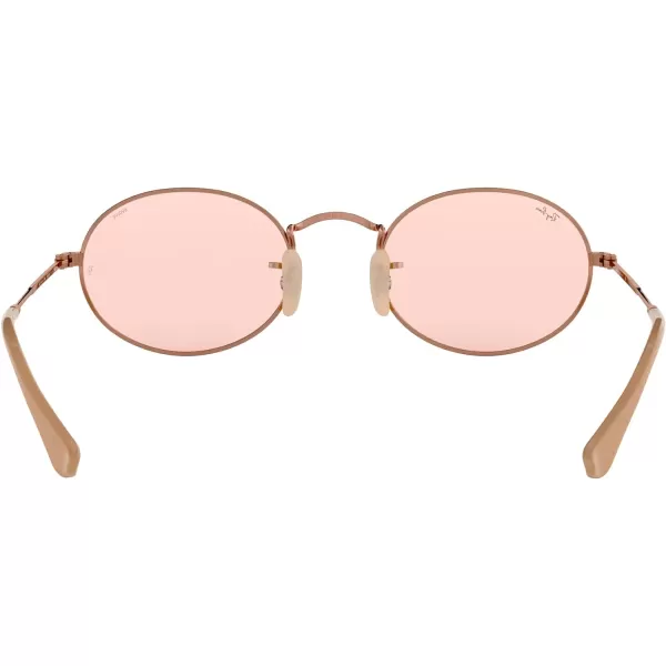 RayBan RB3547n Oval Flat Lens SunglassesCopperEvolve Light Pink