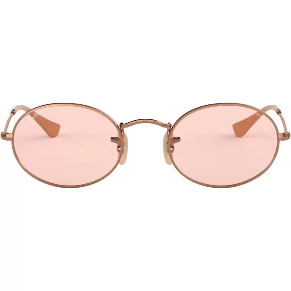 RayBan RB3547n Oval Flat Lens SunglassesCopperEvolve Light Pink