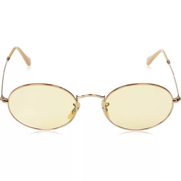 RayBan RB3547n Oval Flat Lens SunglassesCopperEvolve Light Yellow