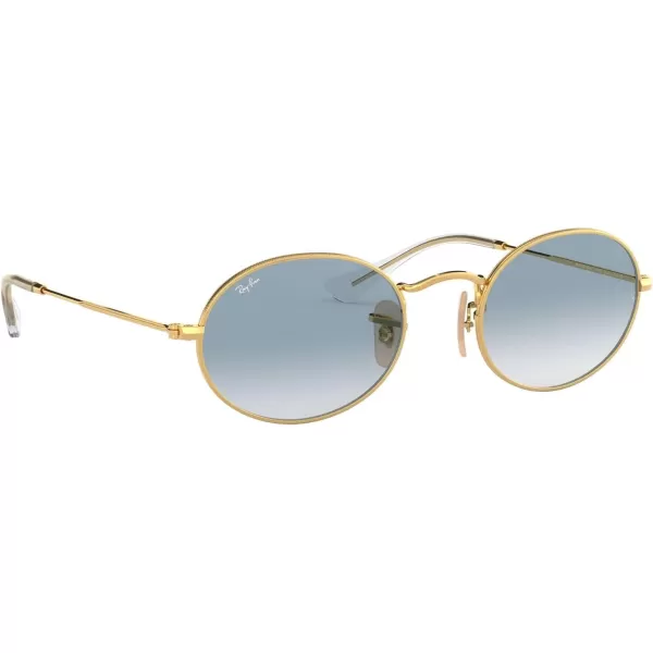 RayBan RB3547n Oval Flat Lens SunglassesGoldClear Gradient Blue