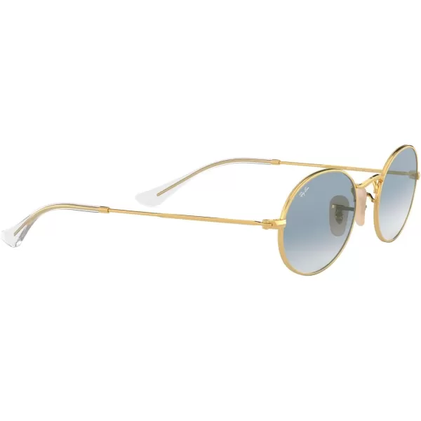 RayBan RB3547n Oval Flat Lens SunglassesGoldClear Gradient Blue