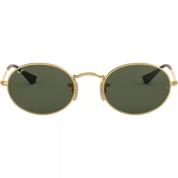 RayBan RB3547n Oval Flat Lens SunglassesGoldG15 Green