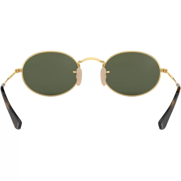 RayBan RB3547n Oval Flat Lens SunglassesGoldG15 Green