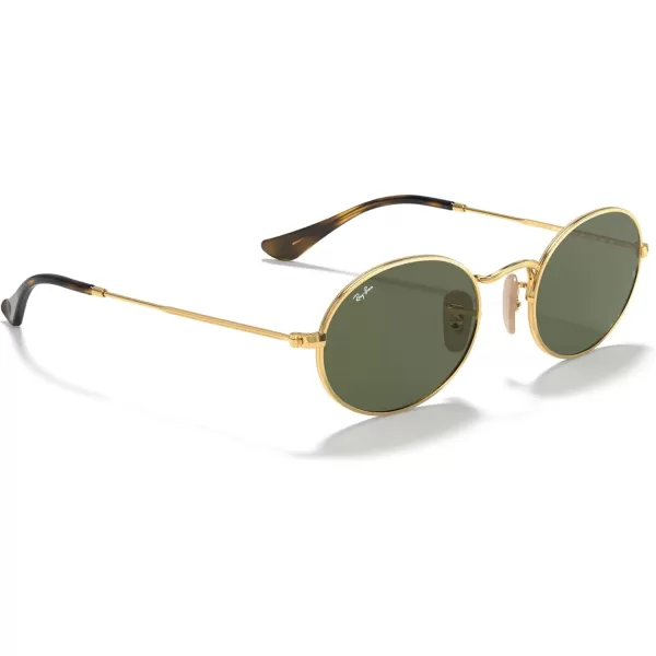 RayBan RB3547n Oval Flat Lens SunglassesGoldG15 Green