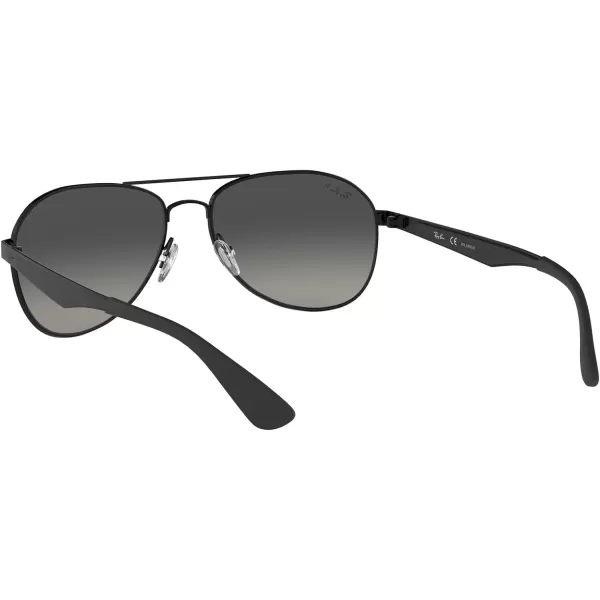 RayBan RB3549 Aviator SunglassesBlackPolarized Light Grey Gradient Dark Grey