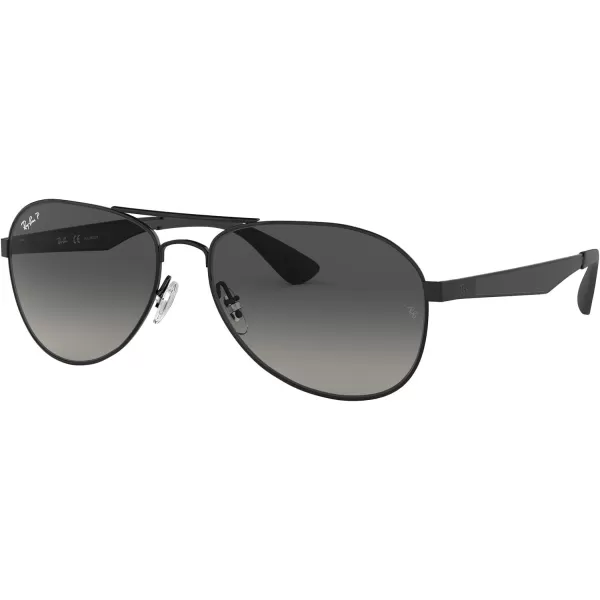 RayBan RB3549 Aviator SunglassesBlackPolarized Light Grey Gradient Dark Grey