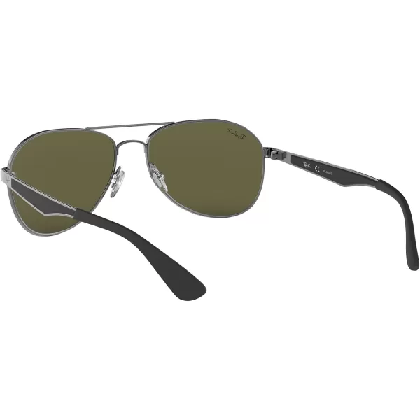 RayBan RB3549 Aviator SunglassesGunmetalPolarized Green