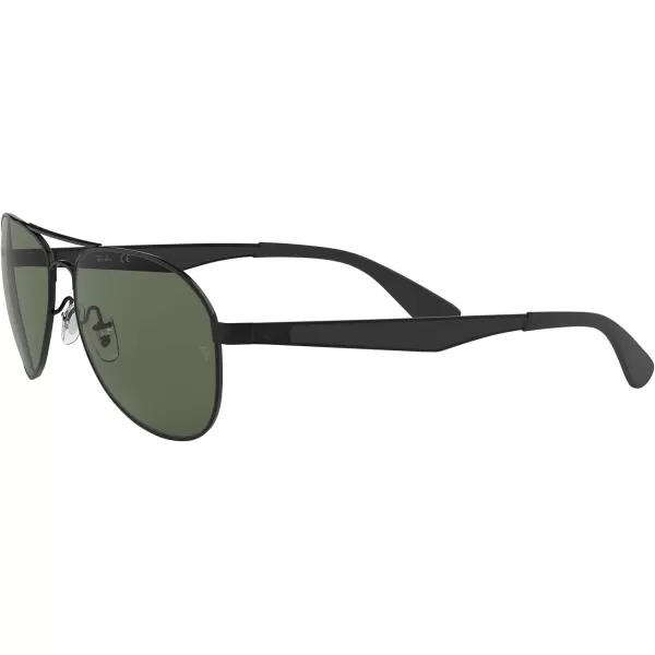 RayBan RB3549 Aviator SunglassesMatte BlackDark Green